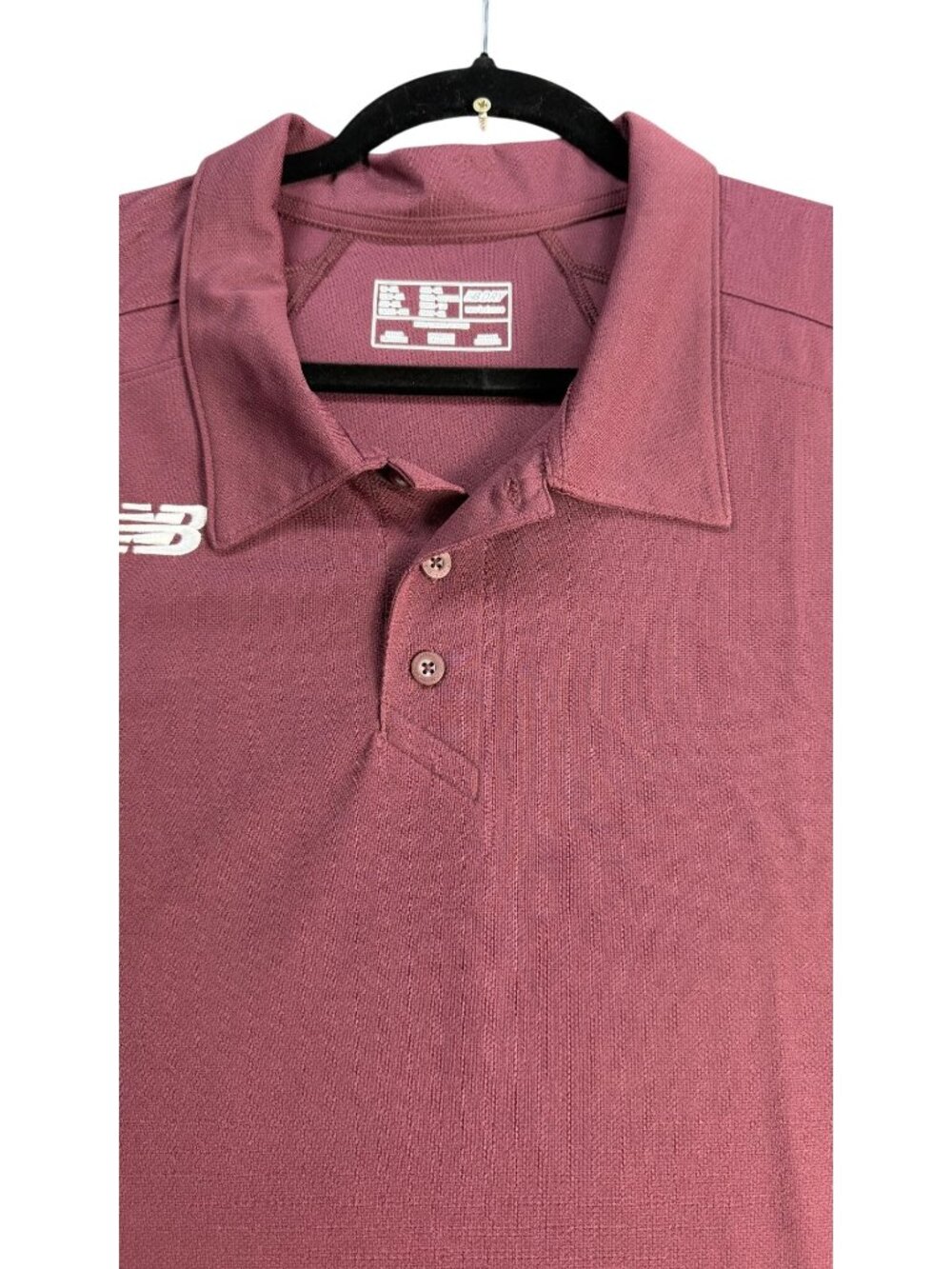 New Balance NB Dry Burgundy Polo Shirt 5XL Mens Short Sleeve Moisture-Wicking Pe